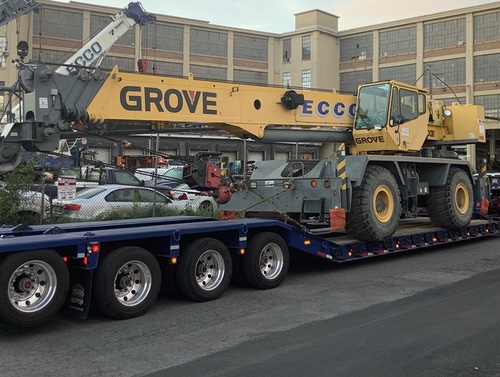 portable crane on trailer